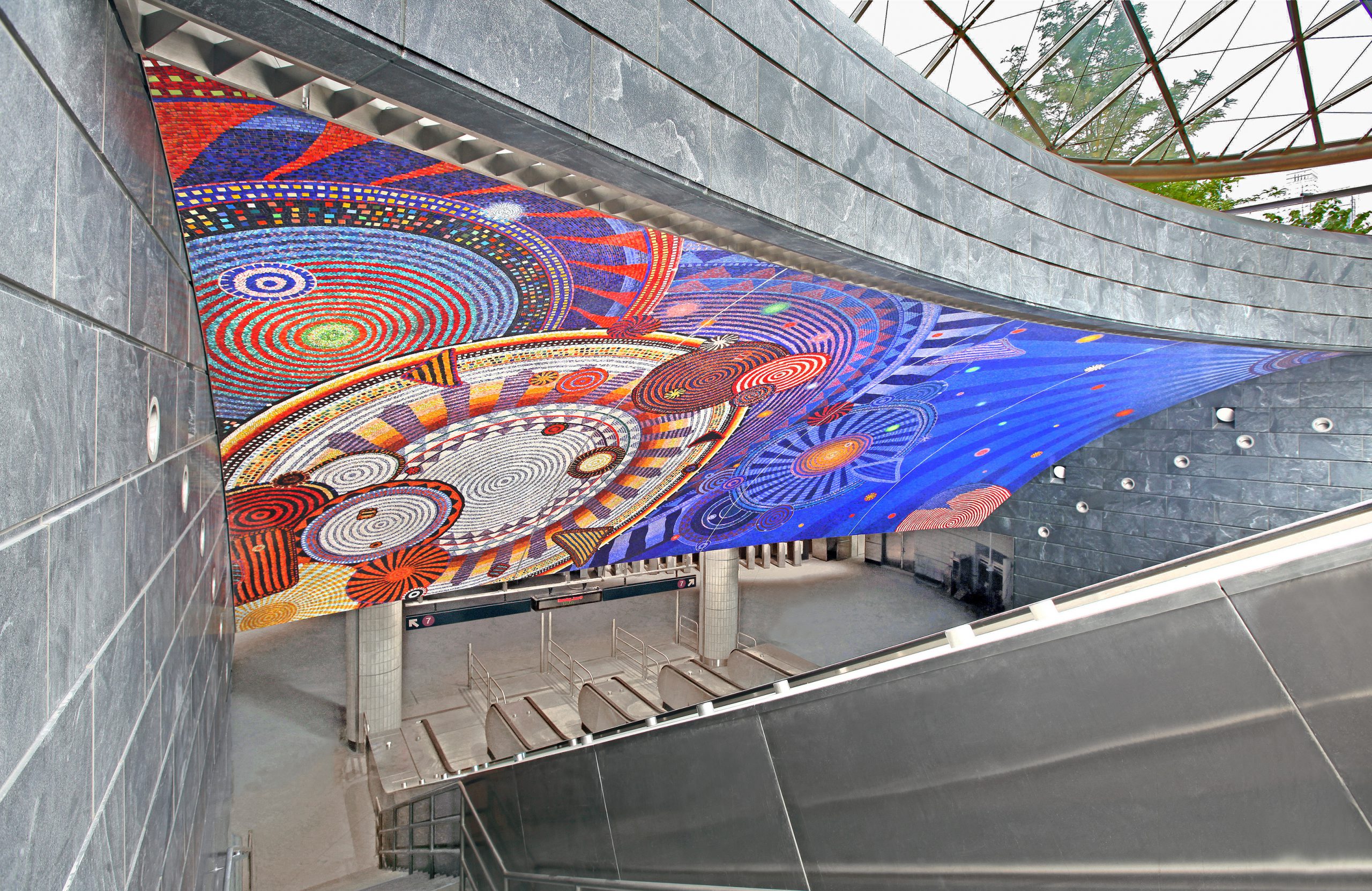 7 West Subway Entrance Mosaic Mural by Xenobia Bailey: Photo Credit: Rob Wilson, 2015